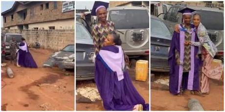 Graduate Runs To Her Father’s Mechanic Shop, Dresses Him in Her Graduation Gown (Video)