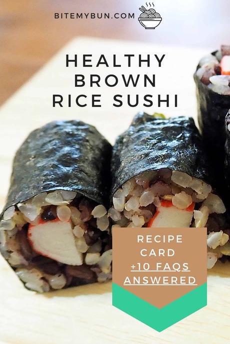 Healthy brown rice sushi recipe card