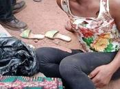 Young Lady Caught After Stealing Wrappers Benue. Hair Shaved With Razor (Photos)