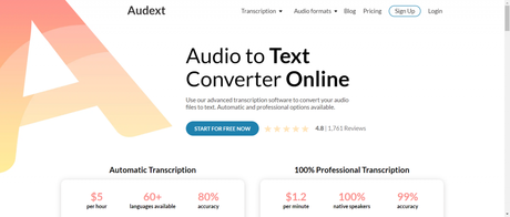 13 Best Transcription Software to Convert Audio to Text Audext- transcription software