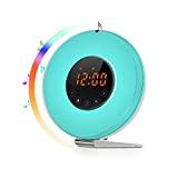 Sunrise Alarm Clock - Joyful Heart Best Wake Up Light with 7 Colors Changing, FM Radio, Touch Control, Snooze Function and Sunrise Simulator Alarm Clock for Bedside, Adults and Kids