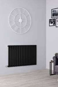 electric milano aruba radiator in a gray living room