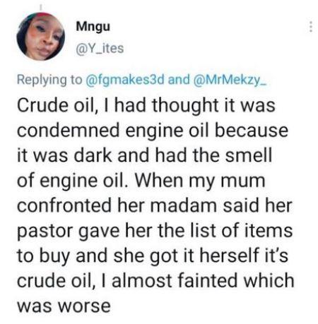 Woman Narrates How Her Baby Died After Her Mother-in-law Gave Her Crude Oil To Drink