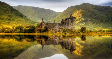 Enchanting Travels Europe Tours Kilchurn Castle reflections in Loch Awe at sunset, Scotland