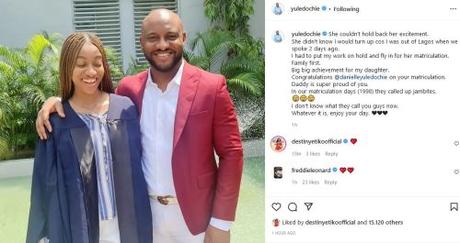 Yul Edochie Surprises Daughter On Matriculation Day (Photos)