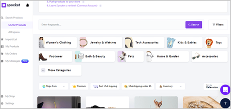 Spocket Review: Is It The Best Dropshipping Supplier? spocket User interface