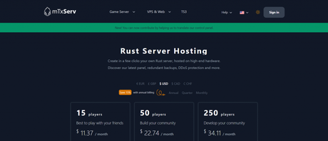9 Best Rust Server Hosting Providers in 2022 mTxServ- rust server hosting