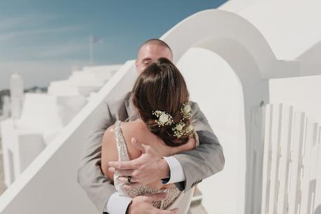 Boho Santorini Microwedding - Santorini elopement in Santa Irene chapel