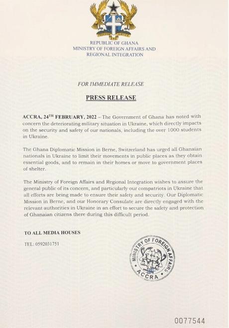 It’s difficult to evacuate Ghanaians in Ukraine now, we’re working towards their safety – Gov’t