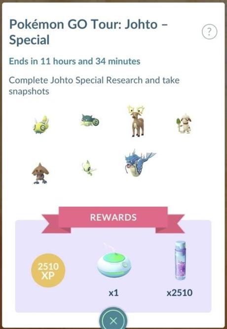 Pokemon GO Tour Johto Research (Images & Data) Pokemon Go Tour Johto Timed Research Special
