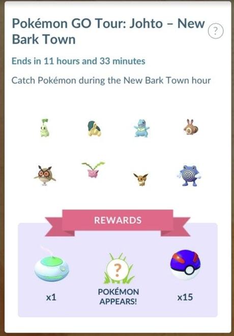 Pokemon GO Tour Johto Research (Images & Data) Pokemon Go Tour Johto Timed Research Bark Town