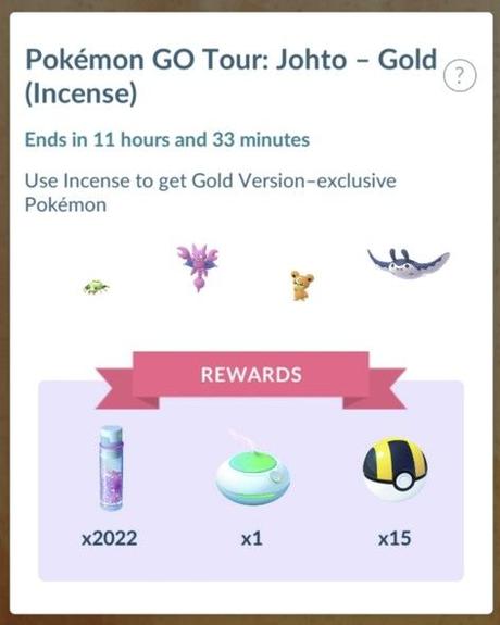 Pokemon GO Tour Johto Research (Images & Data) Pokemon Go Tour Johto Timed Research Incense