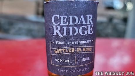Cedar Ridge Bottled In Bond Rye Label