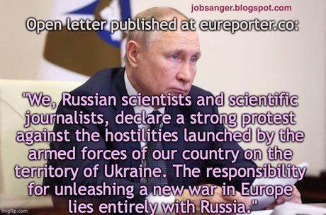 Open Letter From Russian Scientists And Science Writers