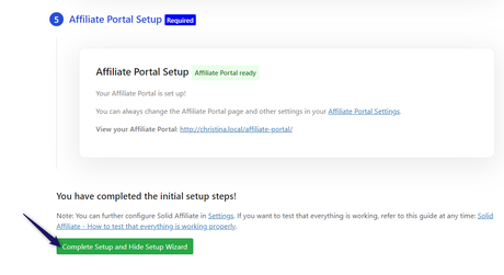 complete solid affiliate setup