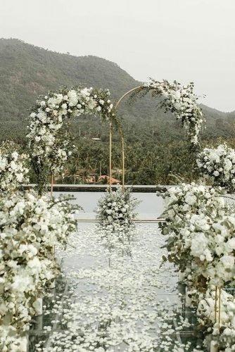 wedding venue flower decoration wedding in mountains