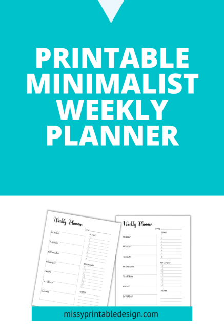 Minimalist Weekly Planner (FREE Printable)