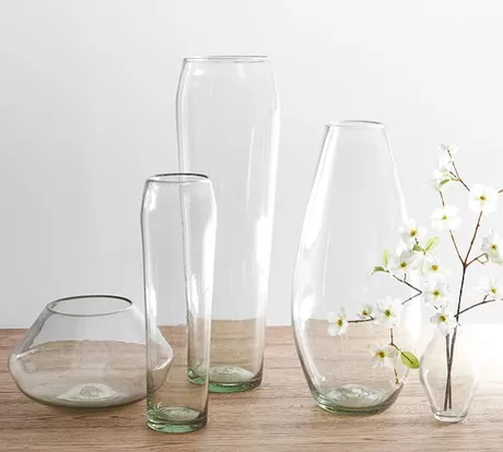 Pottery Barn Nouvel Handcrafted Recycled Glass Vases