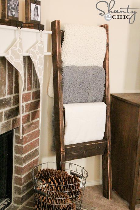 how to make a diy blanket ladder