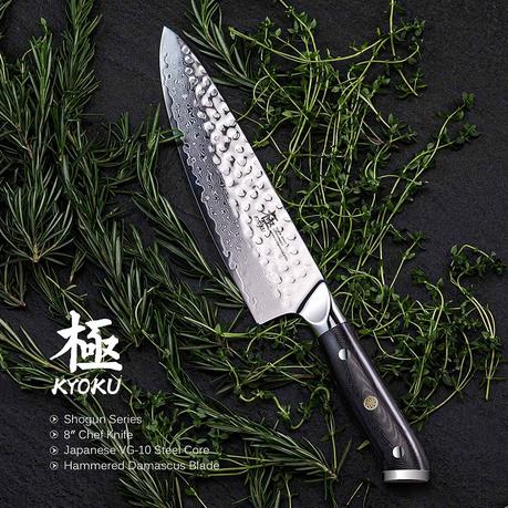 Best VG-10 steel knife overall- KYOKU Chef Knife 8 Shogun Series with background