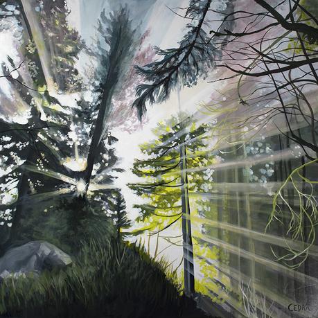 Dramatic Landscape Painting | Rays of Sun in the Forest