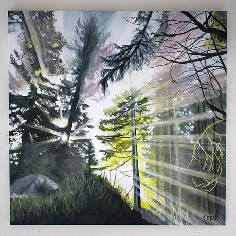 Dramatic Landscape Painting | Rays of Sun in the Forest