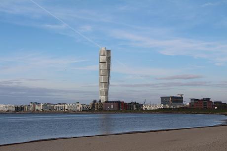  Approaching Malmo. Once an industrial port town, now a modern city with a little nod to traditional Swedish architecture. No flags on display, but I'm sure they still enjoy Fika. 