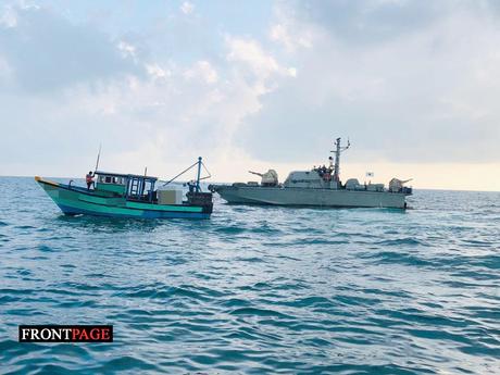 Navy takes hold of an Indian trawler for poaching in northern waters