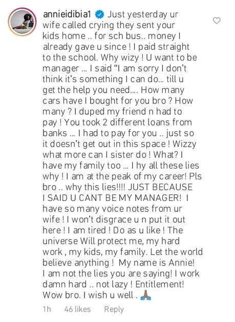 Annie Idibia reacts as elder brother, Wisdom, accuses her of enslaving him Annie Idibia reacts as elder brother, Wisdom, accuses her of enslaving him