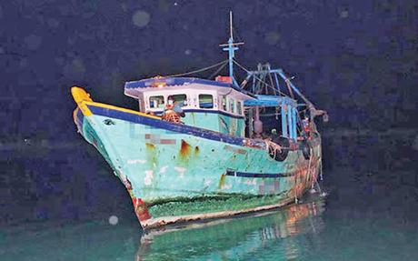 The Indian trawler that was seized by the Navy.