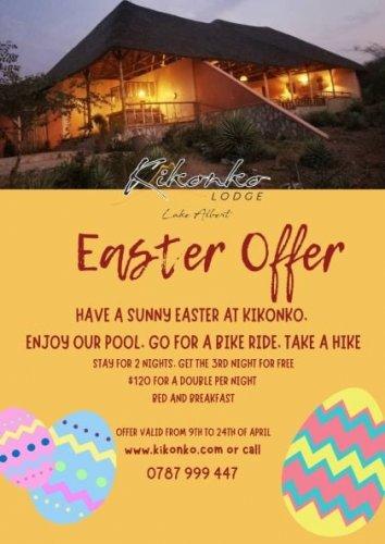 Kikonko Lodge, Lake Albert Uganda Easter residents 2022 offer