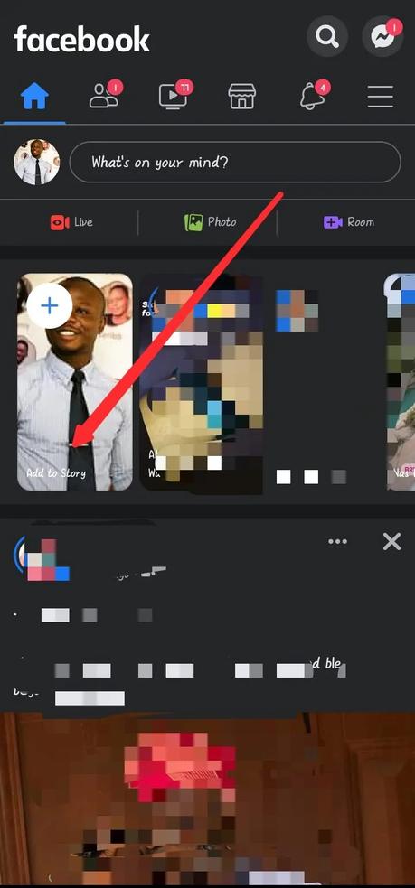 Tap on Add to story tab