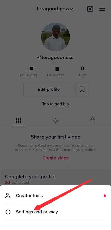 Go to Settings and privacy