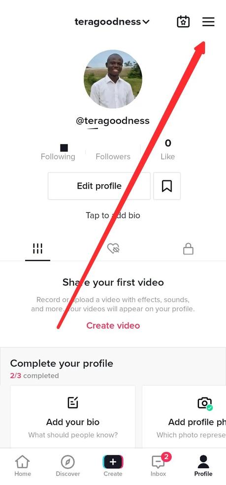 Tap on the Menu icon