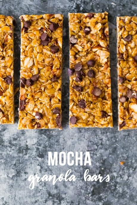 mocha granola bars from overhead