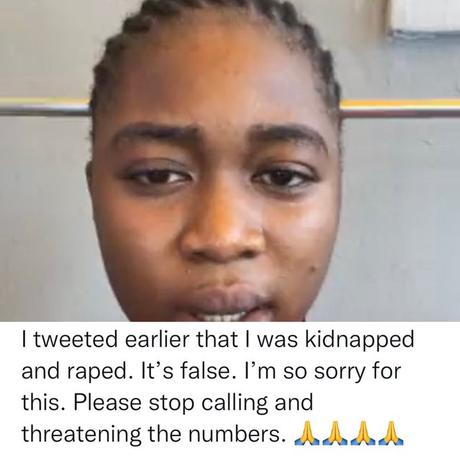 Toyosi Twitter : Police Arrest Lady Who Raised False Rape/Kidnapping Alarm