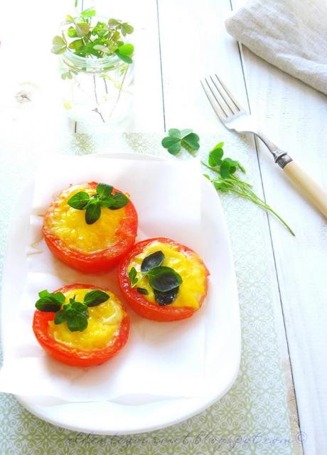 Happy Green Day ! Plus Roasted Tomatoes with Herb Fluffy Parmesan Egg