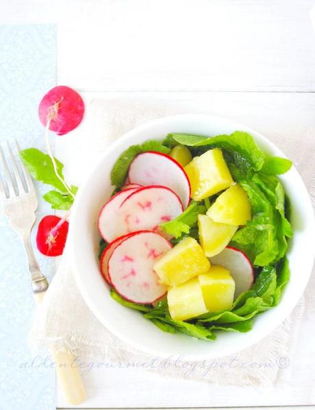 Radish Green Leaves Salad with Basil Vinaigrette