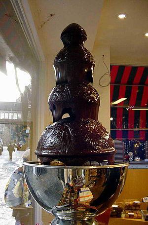 A chocolate fountain in Brussels