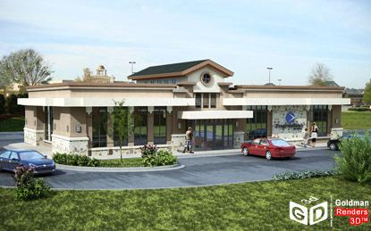 Architectural Rendering, Progress Bank