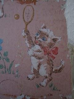 Home Improvements: Vintage Cat Wallpaper