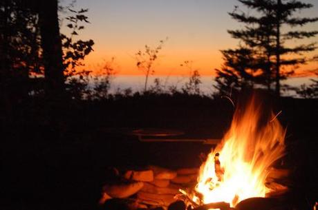 Our lake side campsite at Sunset Bay campground in the Keweenaw....