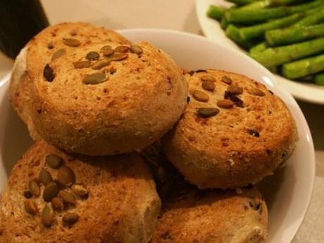 Olive and parmesan bread rolls