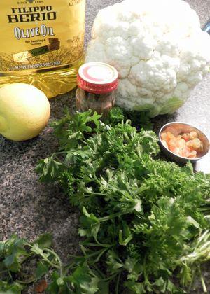 Sicilian cauliflower salad- Ingredients