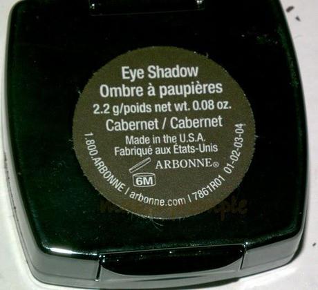 Swatches: Eye Shadow:Arbonne: Arbonne Cabartnet Eye Shadow Swatches