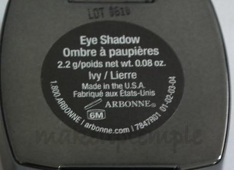 Swatches:Eye Shadow: Arbonne: Arbonne Ivy Eye Shadow Swatches