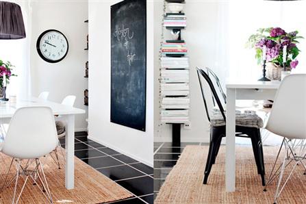 House tour:  A lovely Swedish home in black and white...
