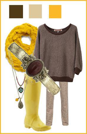 what to wear with a yellow scarf