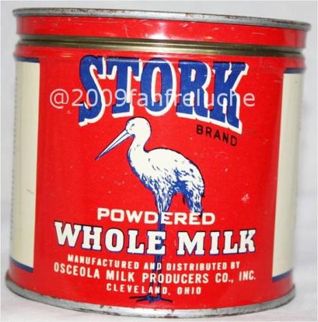 Vintage Stork Osceola milk powdered tin can