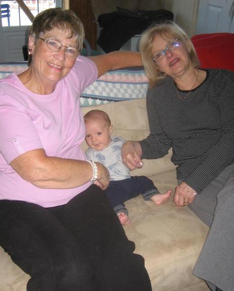 Jack with Grandma on the left and Bubbie on the right